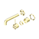 Nero Mecca Wall Basin/Bath Mixer Sep. Back Plate Handle Up 160Mm Trim Kit Only Brushed Gold