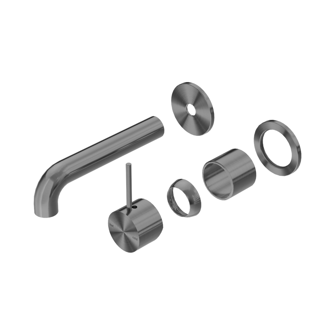 Nero Mecca Wall Basin/Bath Mixer Back Plate Handle Up 160Mm Trim Kits Only Gun Metal