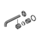 Nero Mecca Wall Mixer Separate Back Plate Handle Up 185Mm Trim Kits Only Gun Metal