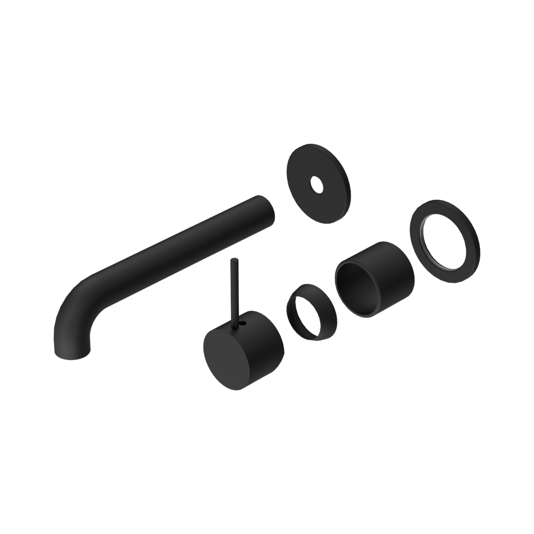 Nero Mecca Wall Mixer Separate Back Plate Handle Up 185Mm Trim Kits Only Matte Black