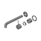 Nero Mecca Wall Basin/Bath Mixer Back Plate Handle Up 230Mm Trim Kits Only Gun Metal