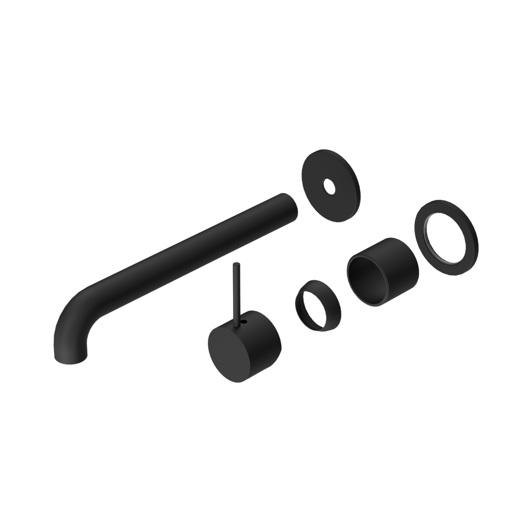 Nero Mecca Wall Basin/Bath Mixer Sep. Back Plate Handle Up 230Mm Trim Kit Only Matte Black