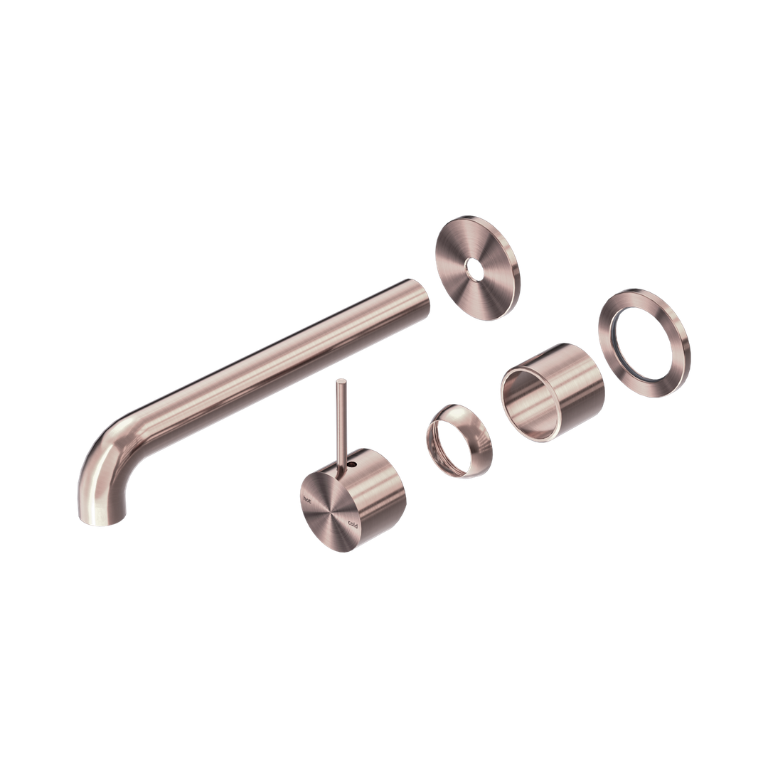 Nero Mecca Wall Basin/Bath Mixer Sep. Back Plate Handle Up 260Mm Trim Kit Only Brushed Bronze