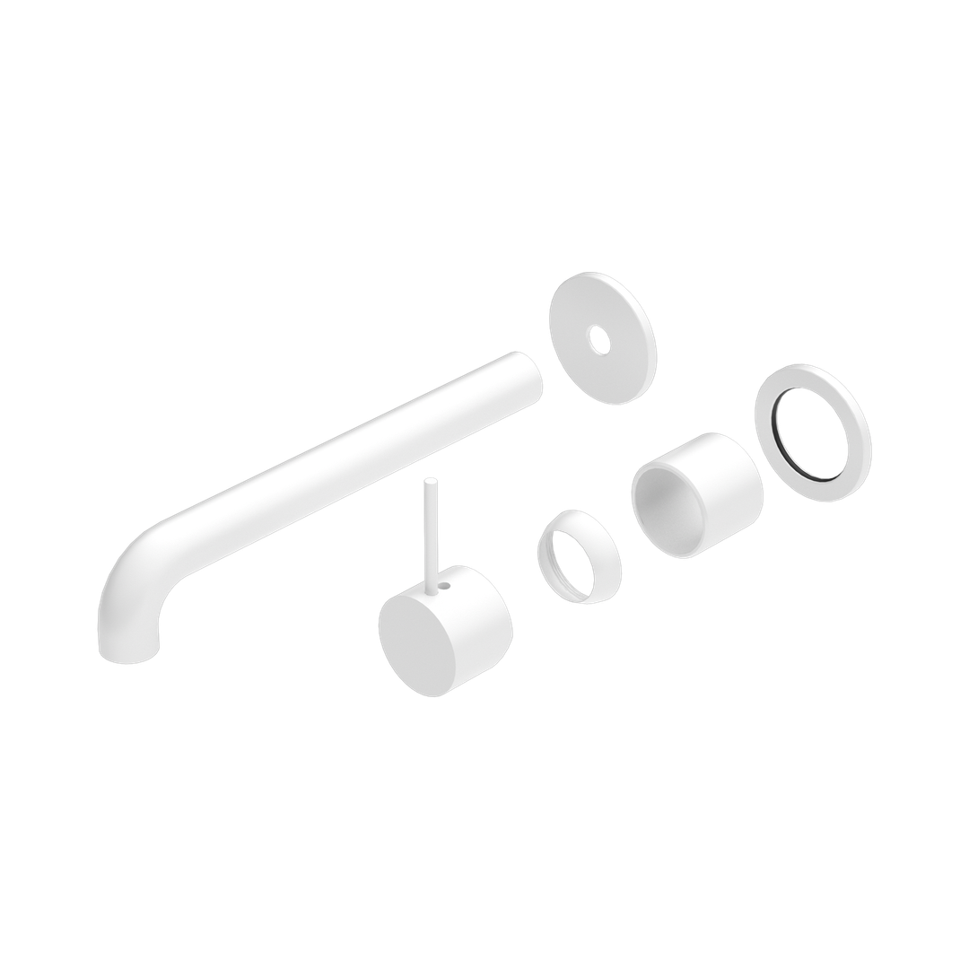 Nero Mecca Wall Basin/Bath Mixer Sep. Back Plate Handle Up 260Mm Trim Kit Only Matte White
