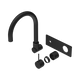Nero Mecca Wall Basin/Bath Mixer Swivel Spout Handle Up Trim Kits Only Matte Black