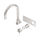 Nero Mecca Wall Basin/Bath Mixer Swivel Spout Trim Kits Only Brushed Nickel