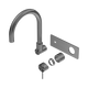 Nero Mecca Wall Basin/Bath Mixer Swivel Spout Trim Kits Only Gun Metal