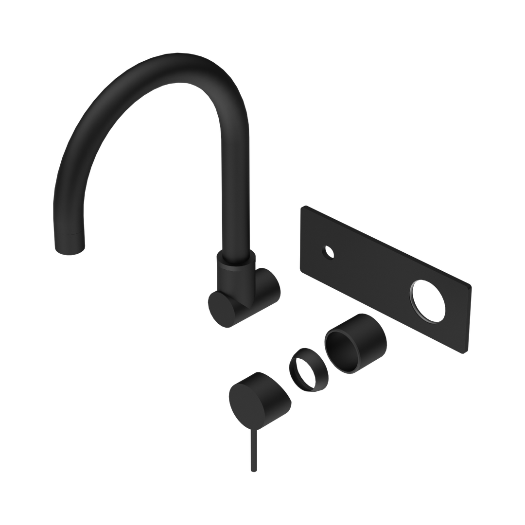 Nero Mecca Wall Basin/Bath Mixer Swivel Spout Trim Kits Only Matte Black