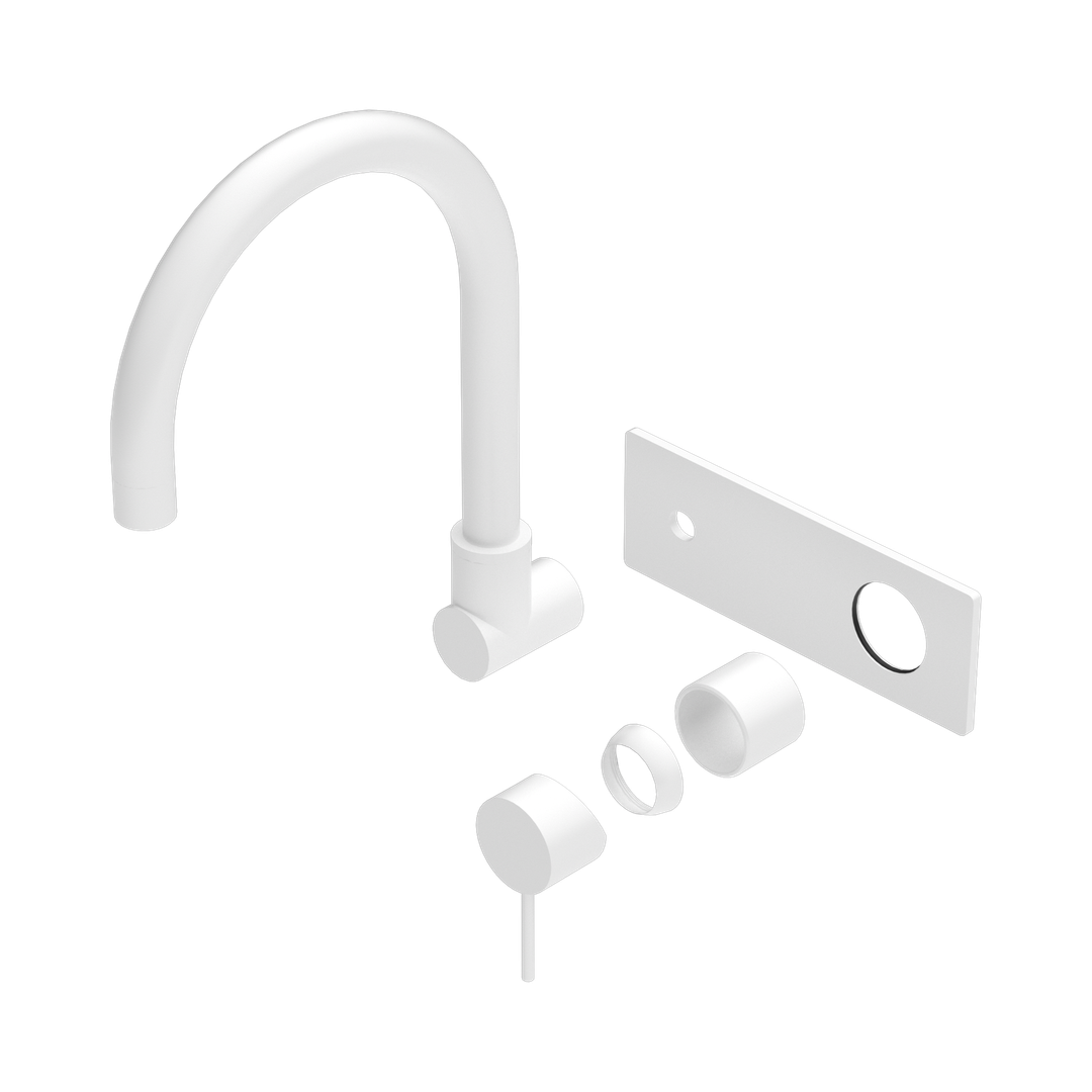 Nero Mecca Wall Basin/Bath Mixer Swivel Spout Trim Kits Only Matte White