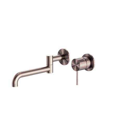 Nero Mecca Wall Basin/Bath Mixer Swivel Spout 225mm - Brushed Bronze