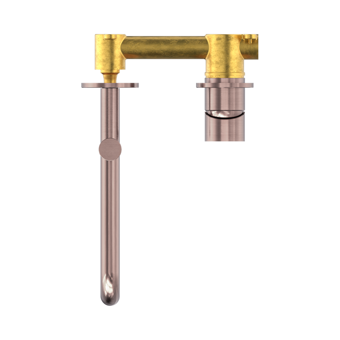 Nero Mecca Wall Basin/Bath Mixer Swivel Spout 225Mm Brushed Bronze Nr221910Rbz