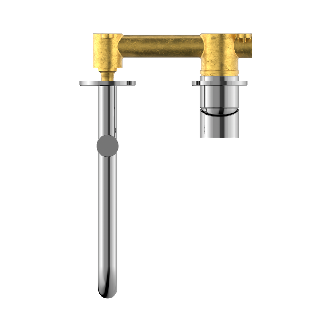 Nero Mecca Wall Basin/Bath Mixer Swivel Spout 225mm - Chrome