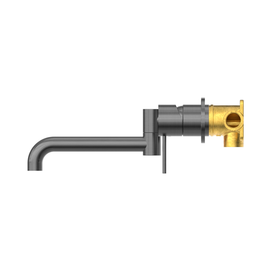 Nero Mecca Wall Basin/Bath Mixer Swivel Spout 225mm - Gunmetal