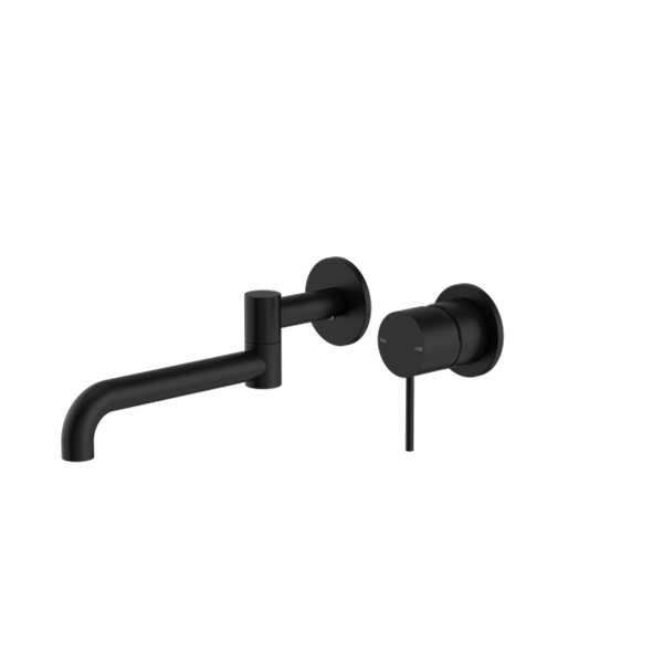 Nero Mecca Wall Basin/Bath Mixer Swivel Spout 225mm - Matt Black