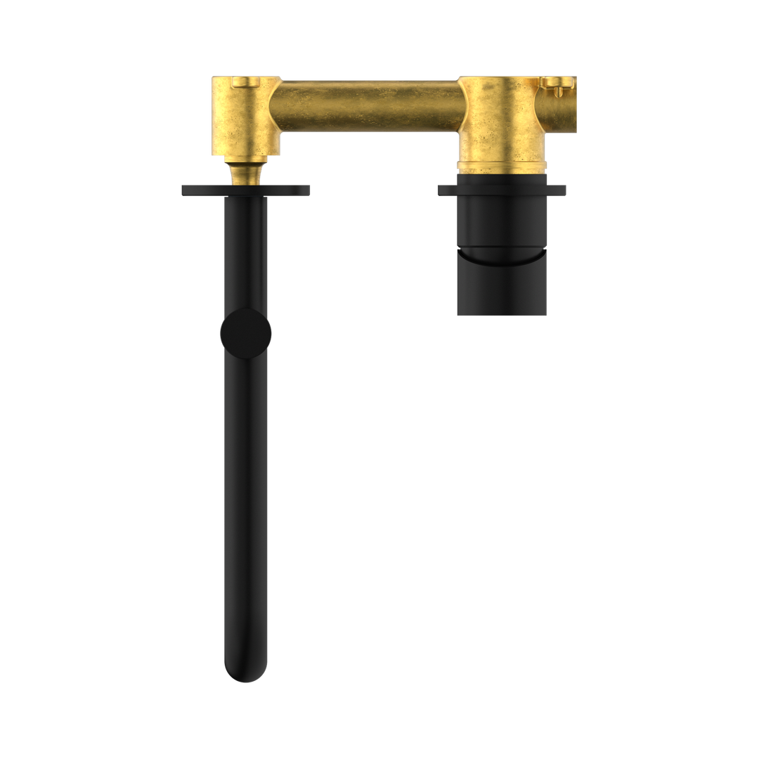 Nero Mecca Wall Basin/Bath Mixer Swivel Spout 225mm - Matt Black