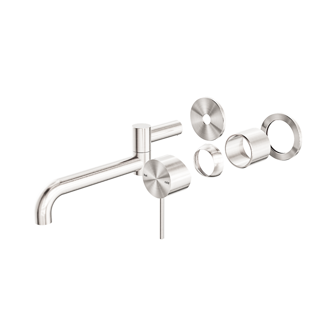 Nero Mecca Wall Basin/Bath Mixer Swivel Spout 225Mm Trim Kits Only Brushed Nickel