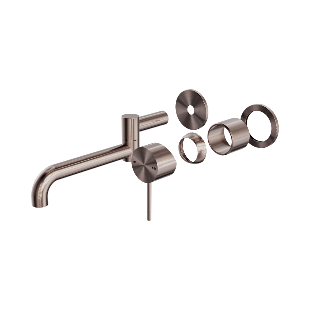 Nero Mecca Wall Basin/Bath Mixer Swivel Spout 225Mm Trim Kits Only Brushed Bronze