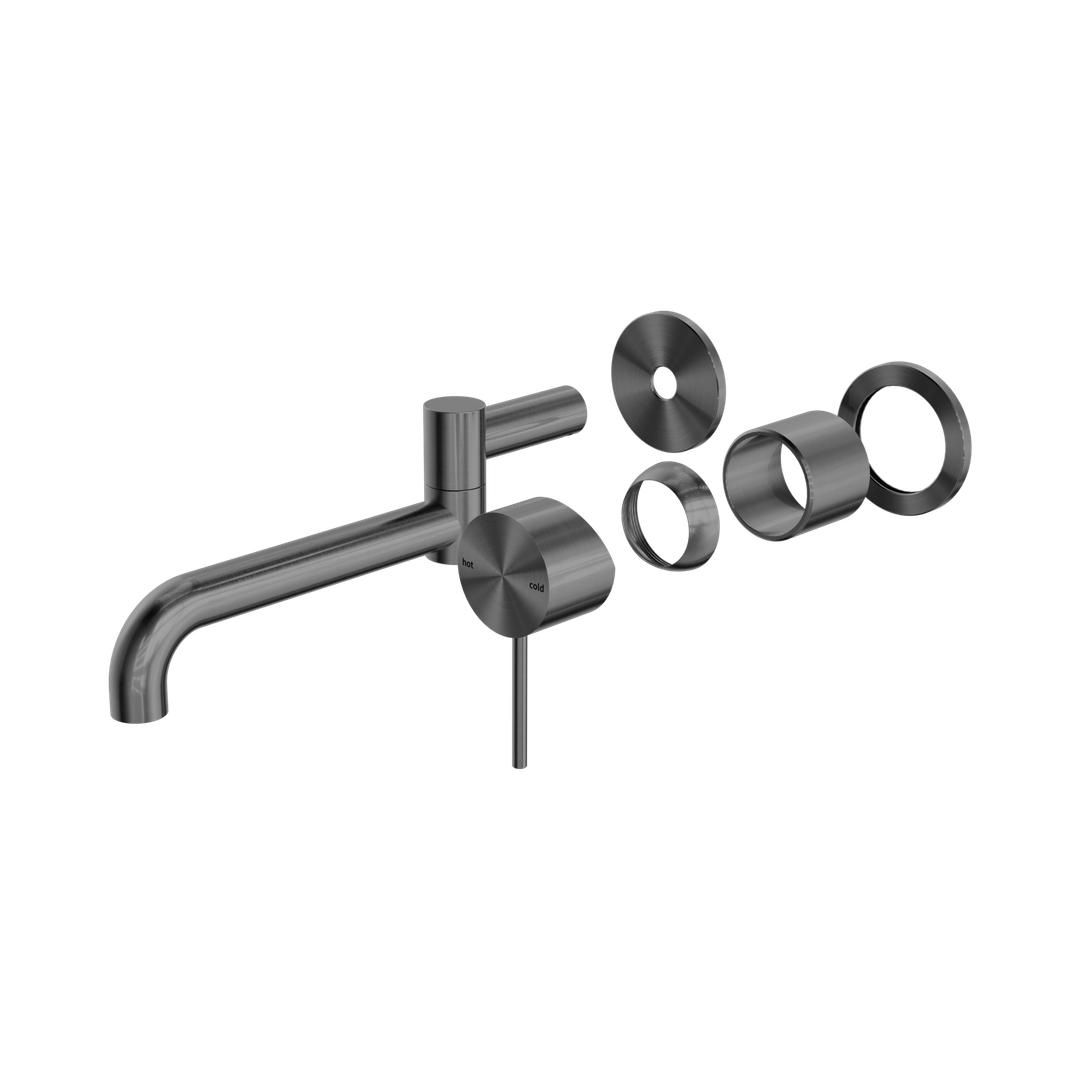 Nero Mecca Wall Basin/Bath Mixer Swivel Spout 225Mm Trim Kits Only Gun Metal