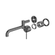 Nero Mecca Wall Basin/Bath Mixer Swivel Spout 225Mm Trim Kits Only Gun Metal