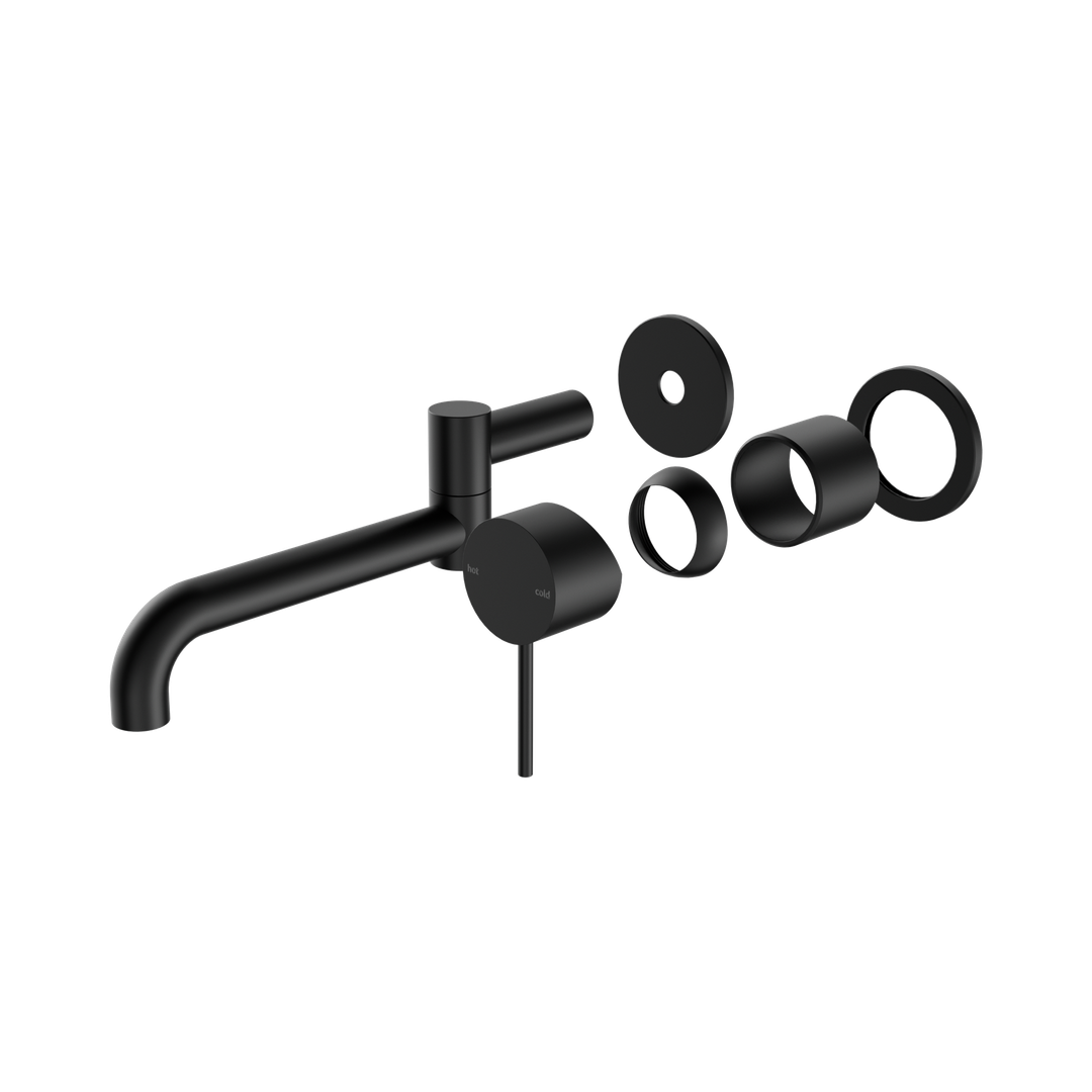 Nero Mecca Wall Basin/Bath Mixer Swivel Spout 225Mm Trim Kits Only Matte Black
