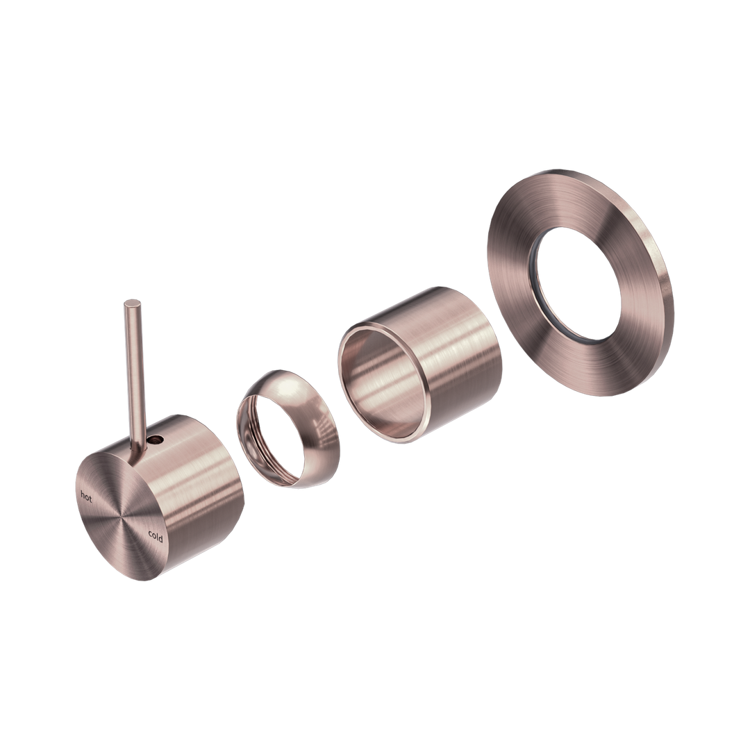Nero Mecca Shower Mixer Handle Up 80Mm Plate Trim Kits Only Brushed Bronze