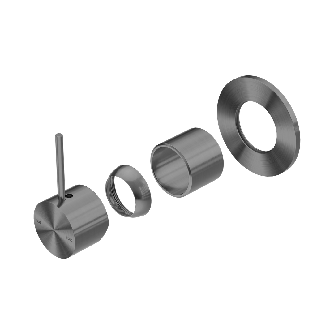 Nero Mecca Shower Mixer Handle Up 80Mm Plate Trim Kits Only Gun Metal
