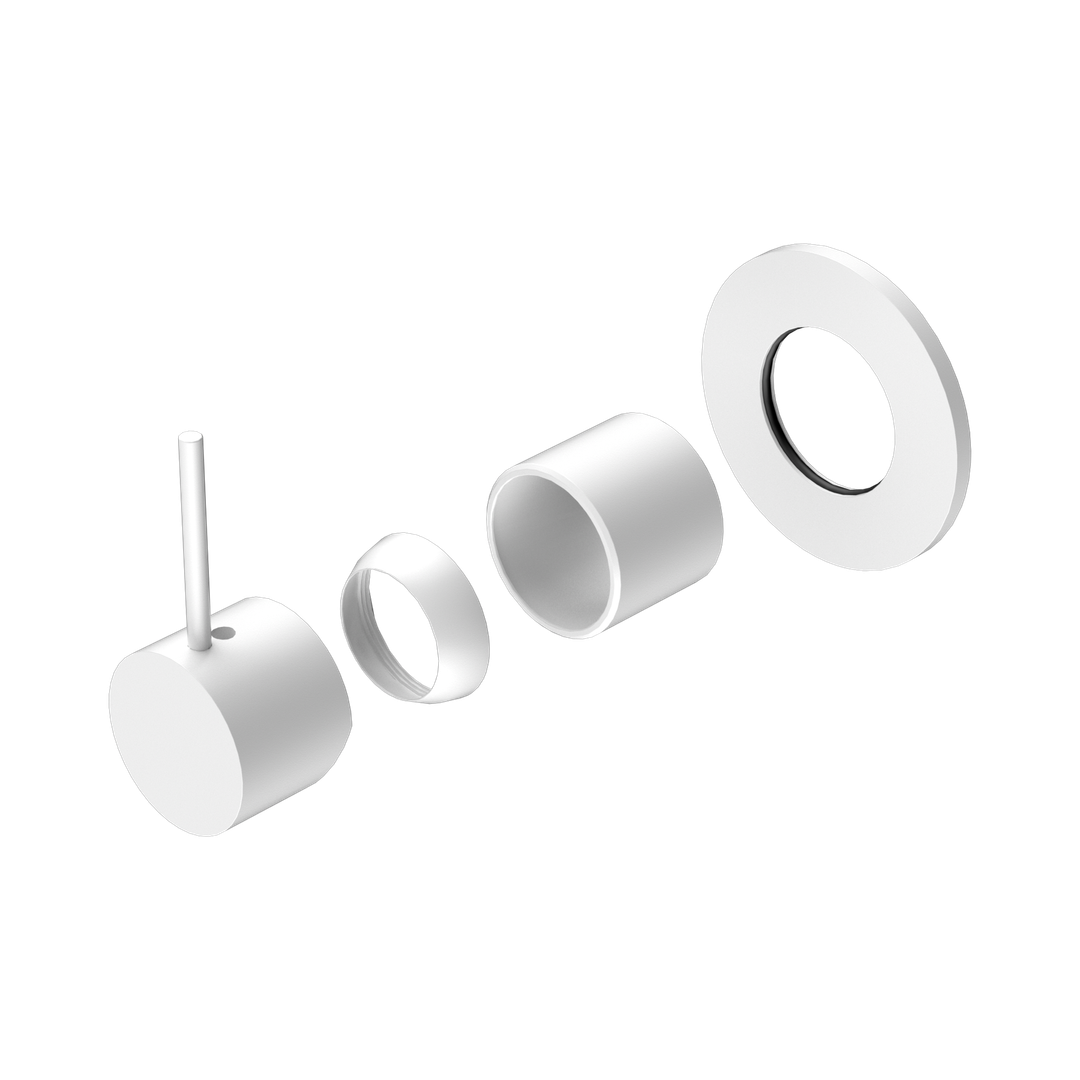 Nero Mecca Shower Mixer Handle Up 80Mm Plate Trim Kits Only Matte White