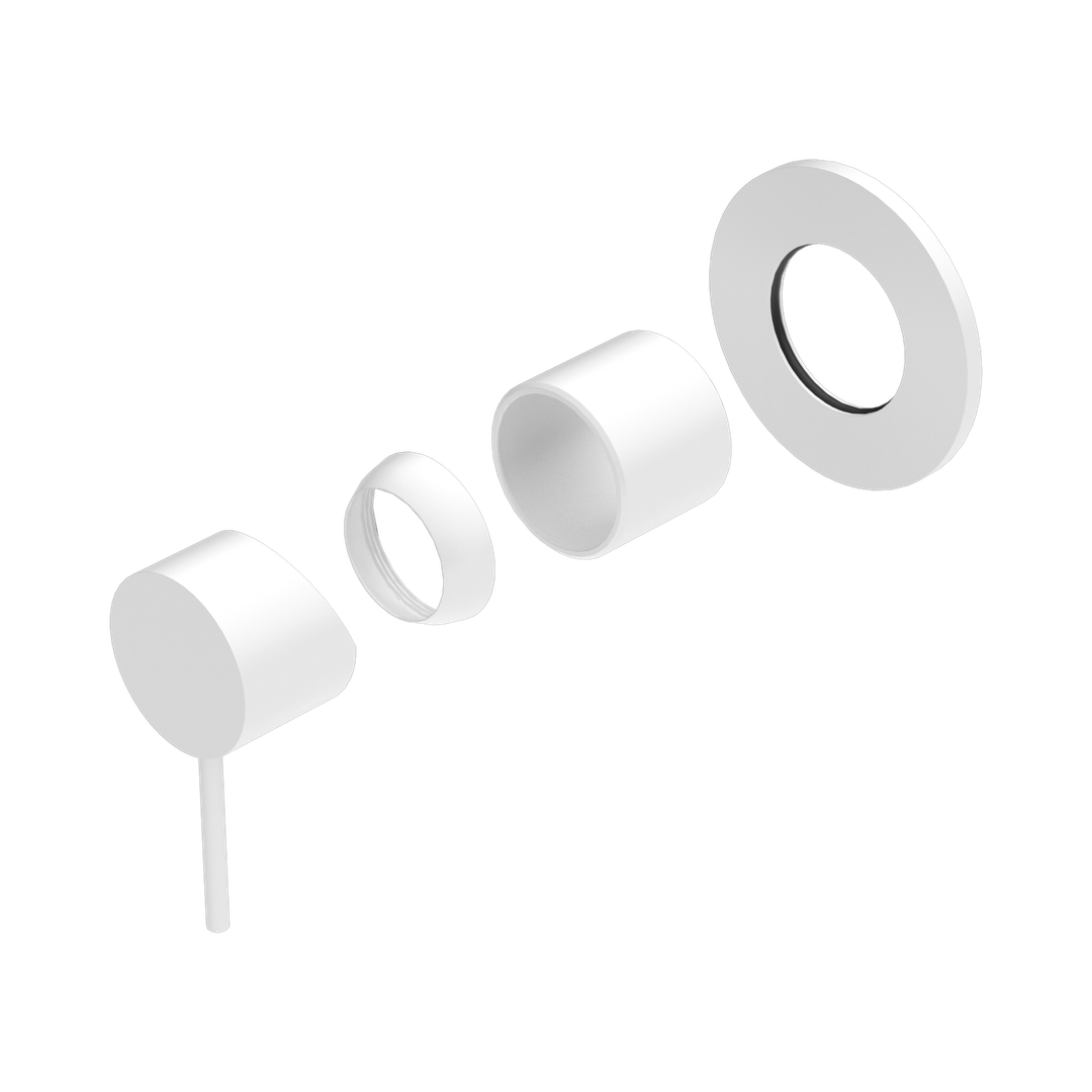 Nero Mecca Shower Mixer 80Mm Plate Trim Kits Only Matte White