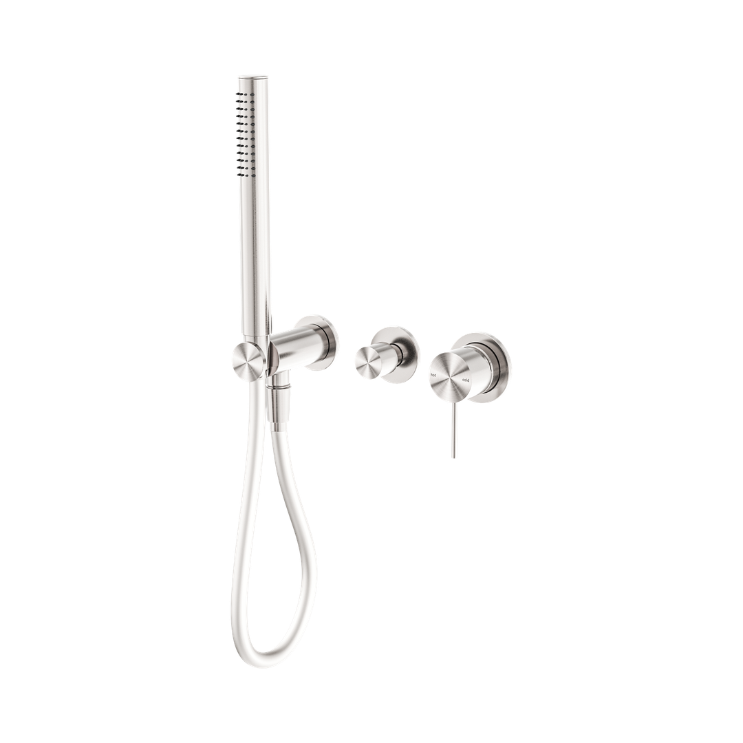 Nero Mecca Shower Mixer Diverter System Separate Back Plate Brushed Nickel
