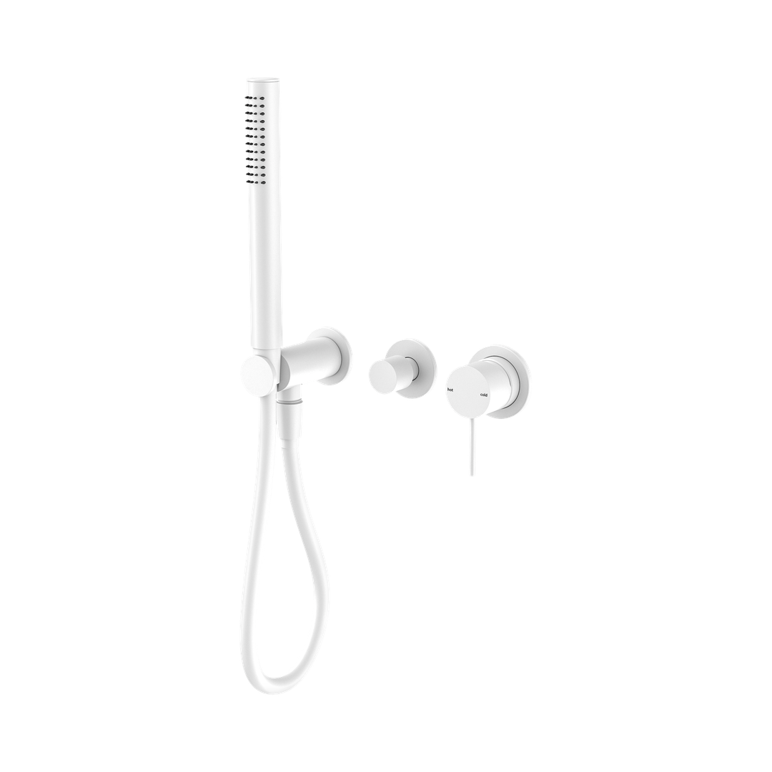 Nero Mecca Shower Mixer Diverter System Separate Back Plate Matte White