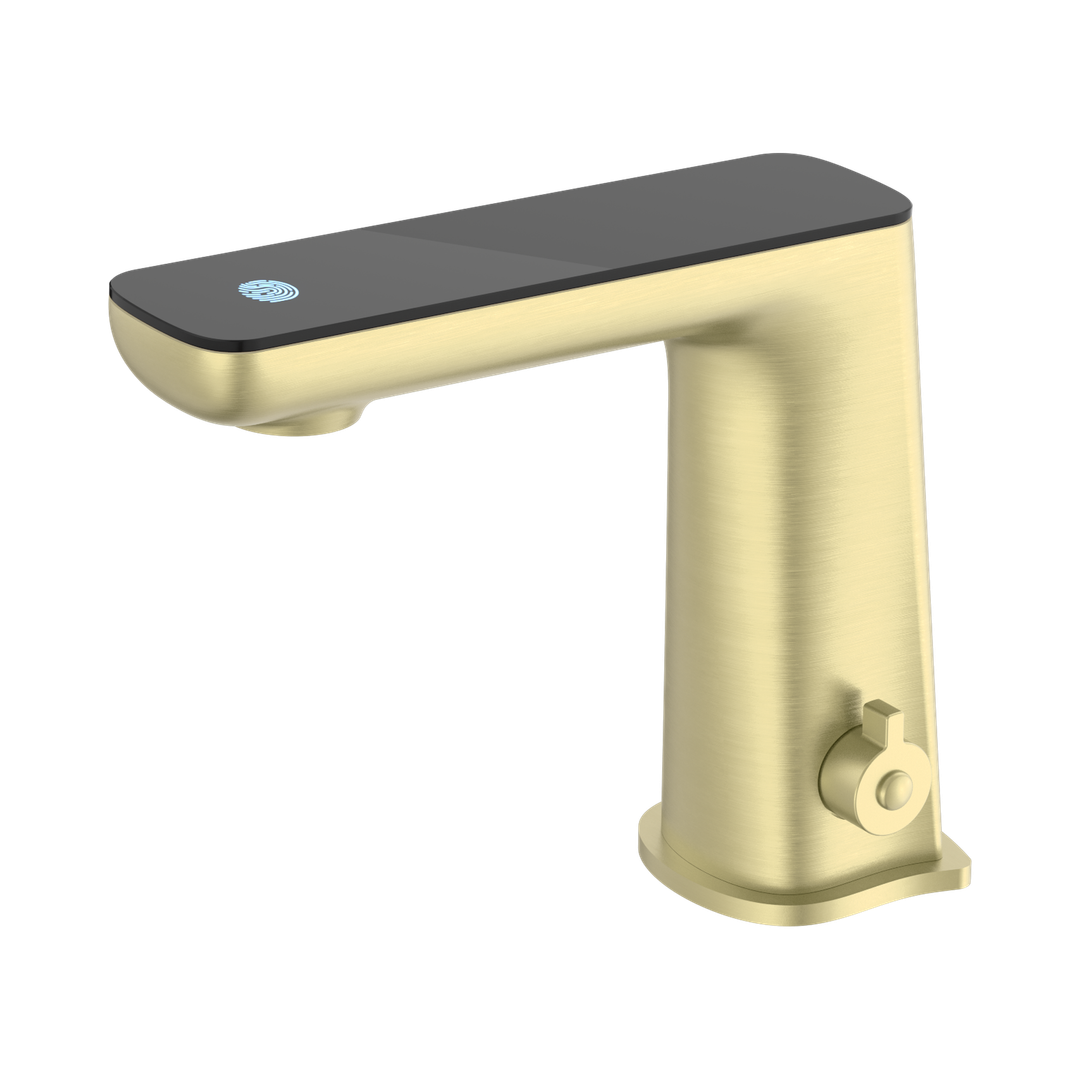 Nero Claudia Sensor Mixer With Black Top Display Brushed Gold