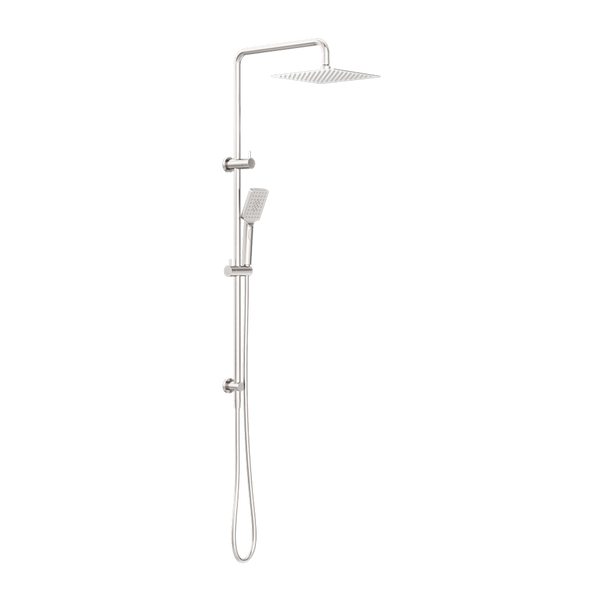 Nero Square Project Twin Shower Brushed Nickel