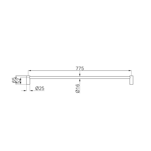 Nero New Mecca Single Towel Rail 800Mm Brushed Bronze