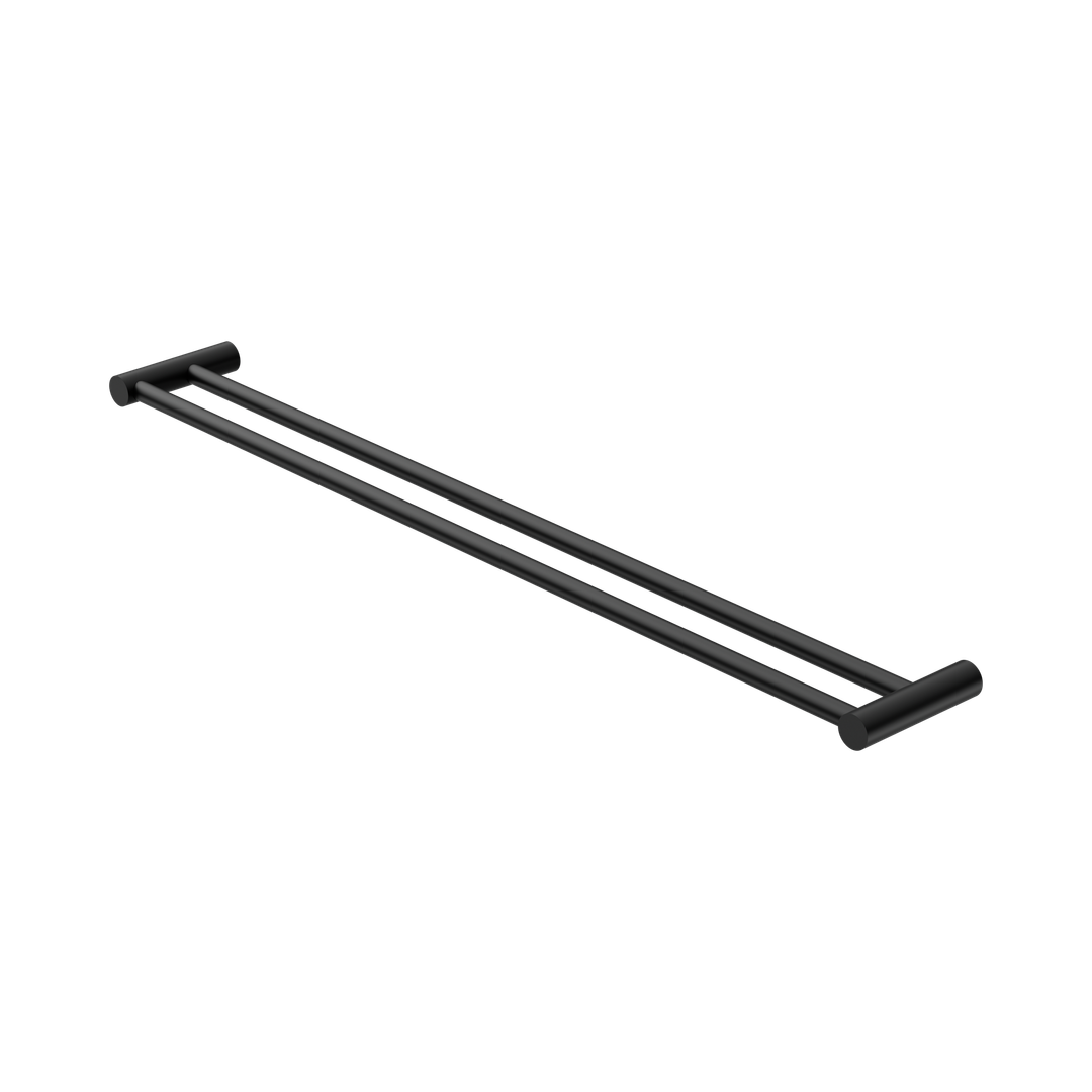 Nero New Mecca Double Towel Rail 800Mm Matte Black