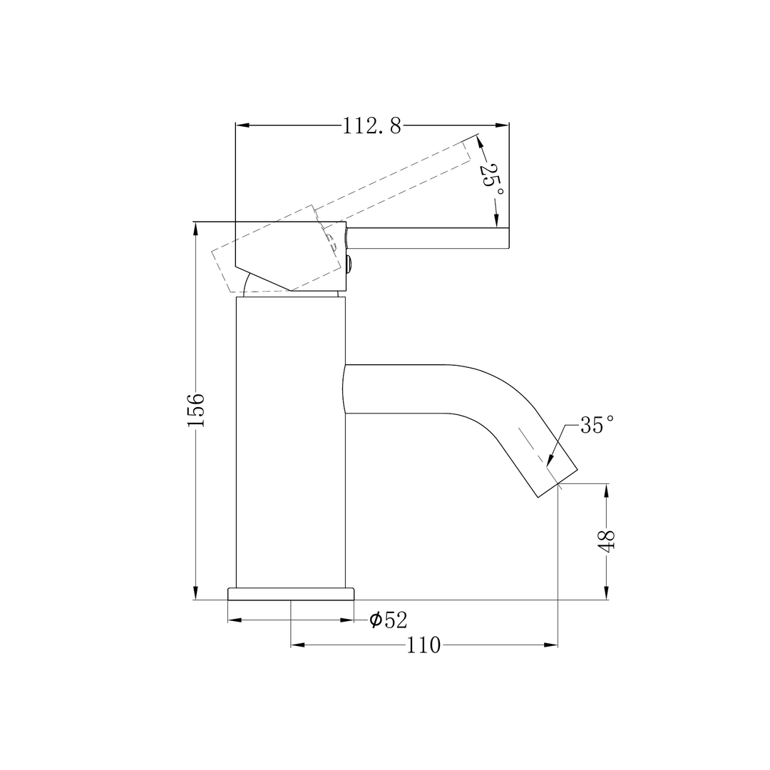 Nero Dolce Basin Mixer Stylish Spout Brushed Nickel