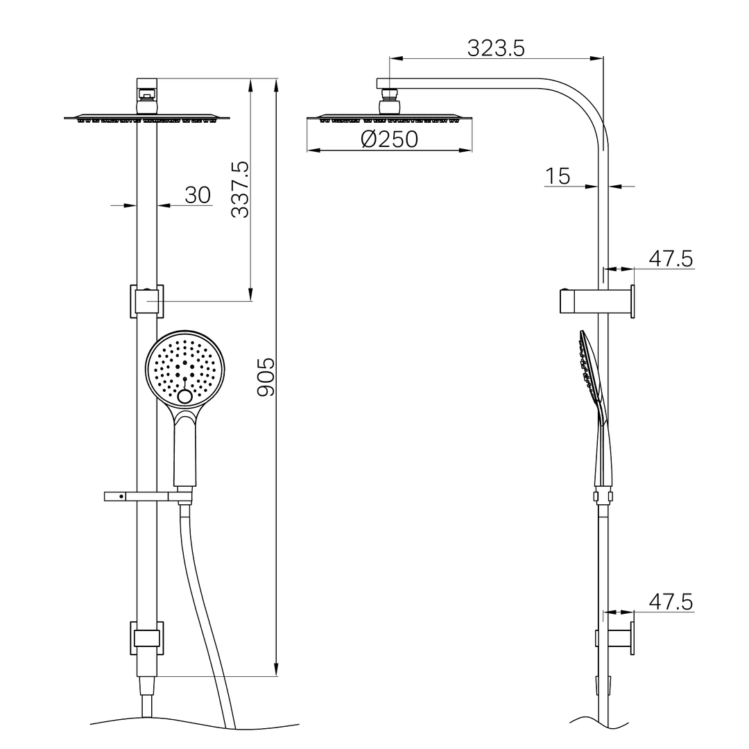 Nero Bianca New Shower Set Matt Black