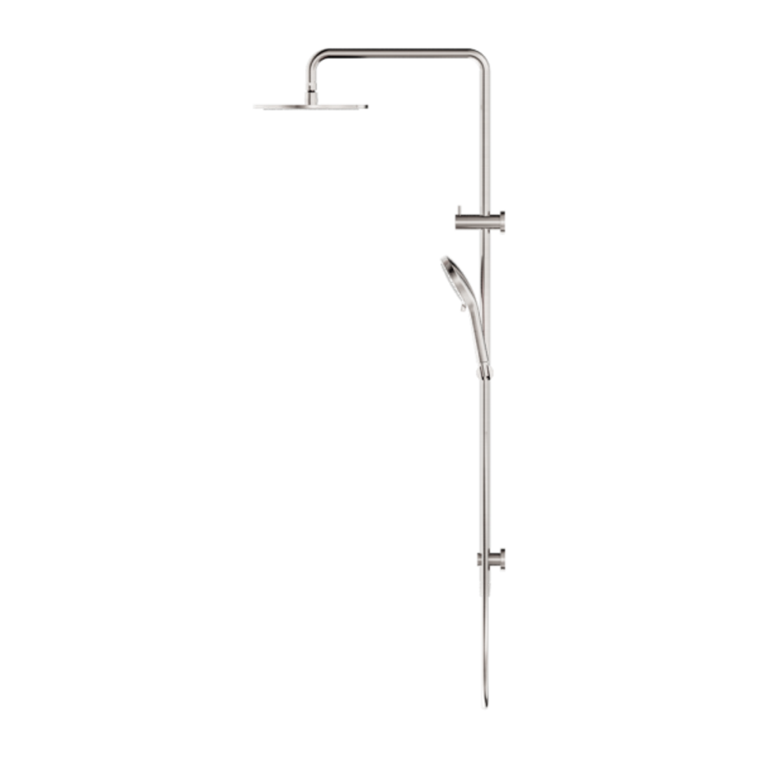 Nero Round Twin Shower Brushed Nickel