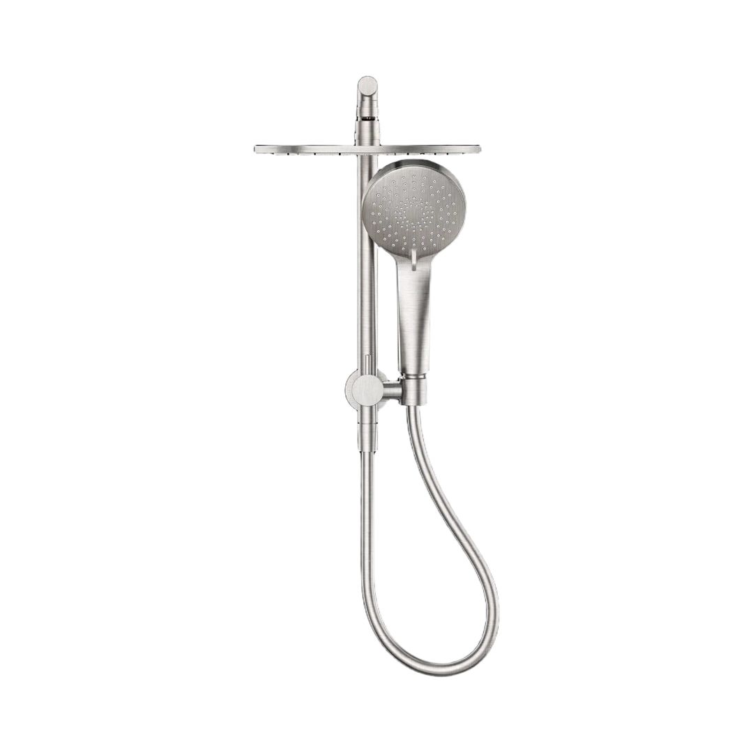 Nero Mecca 2 In 1 Twin Shower Brushed Nickel