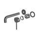Nero Dolce Wall Basin/Bath Mixer Separate Back Plate Trim Kits Only Gun Metal
