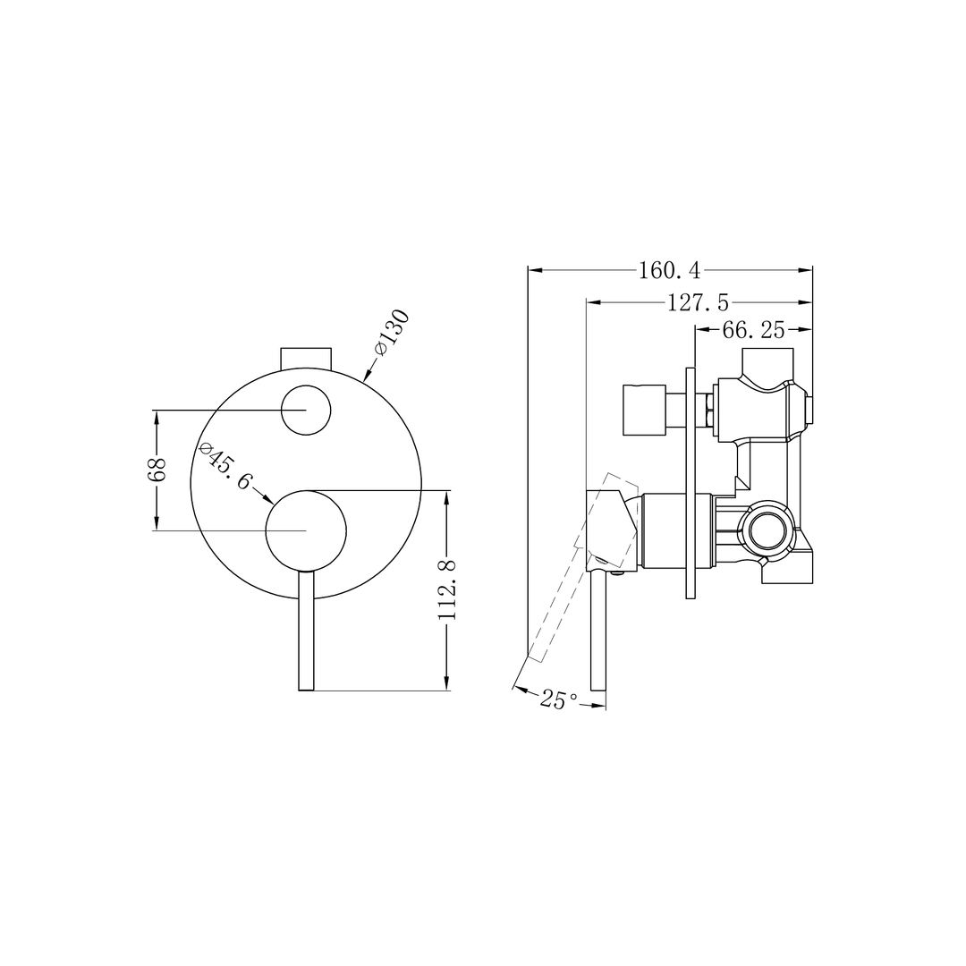Nero Dolce Shower Mixer With Divertor Brushed Nickel