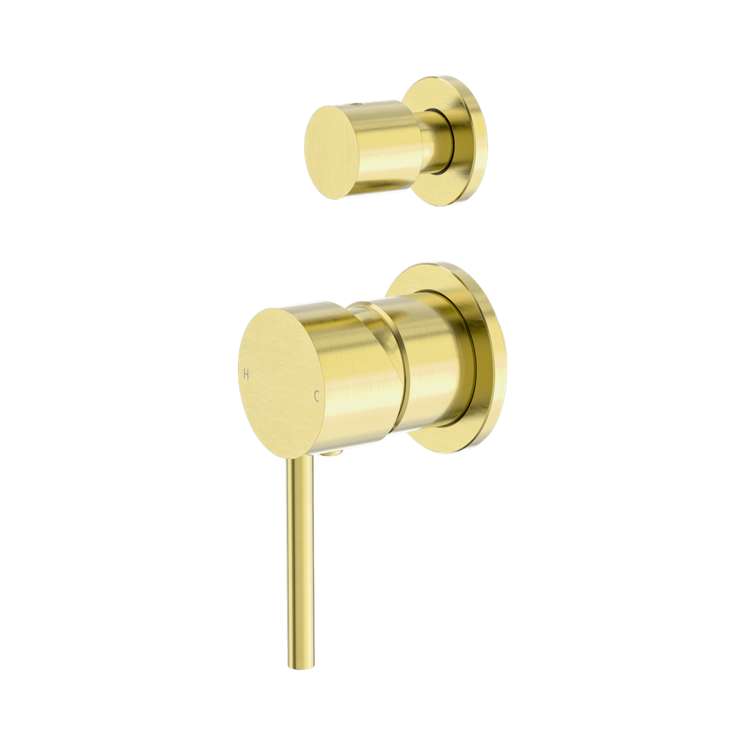 Nero Dolce Shower Mixer With Diverter Separate Back Plate Brushed Gold