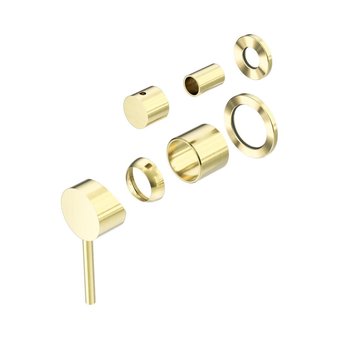 Nero Dolce Shower Mixer With Diverter Separate Back Plate Trim Kits Only Brushed Gold