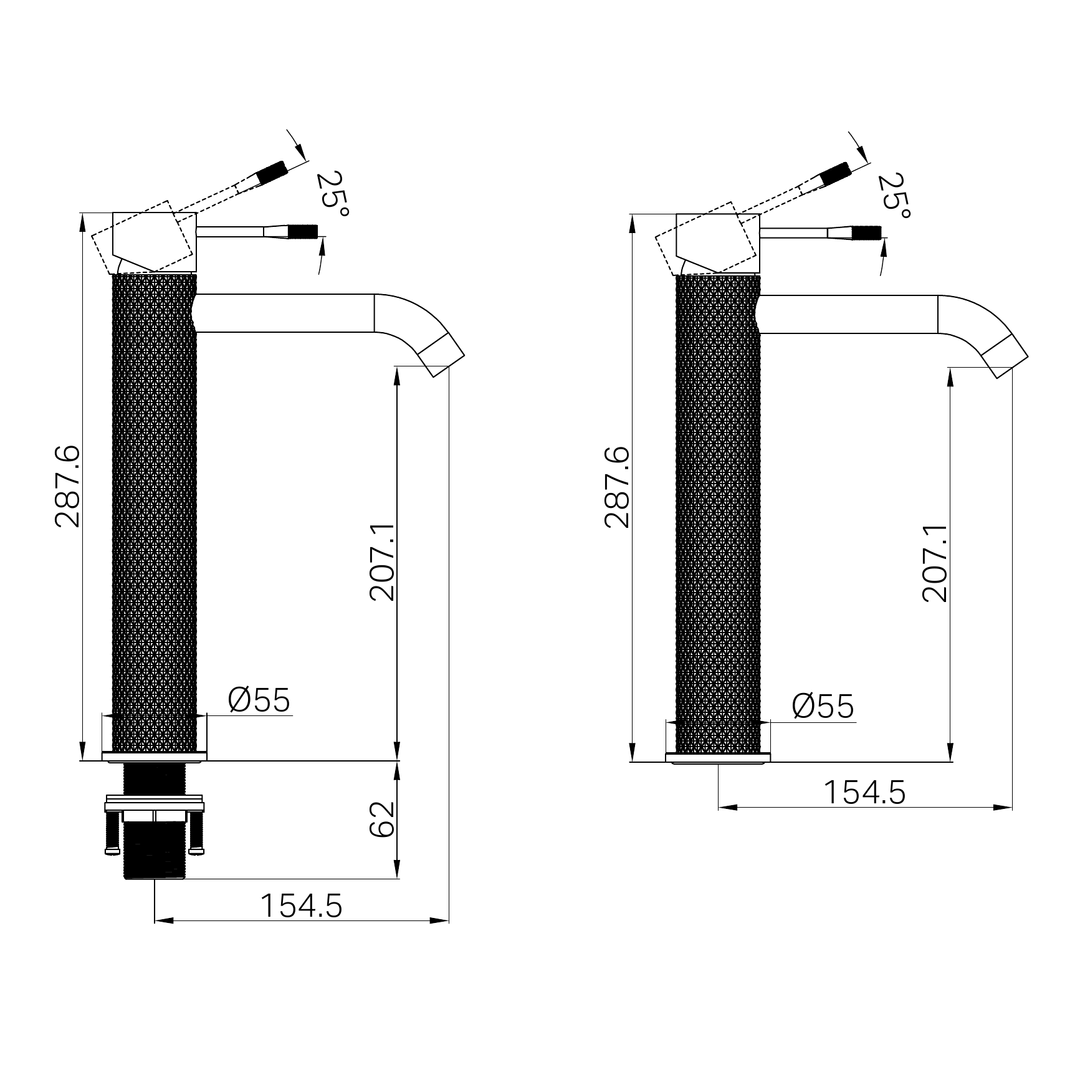 Nero Opal Tall Basin Mixer Brushed Gold