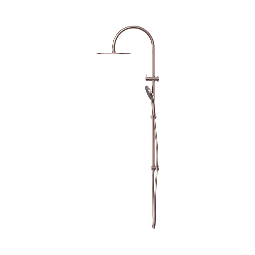 Nero Opal Twin Shower With Air Shower Ii Brushed Bronze