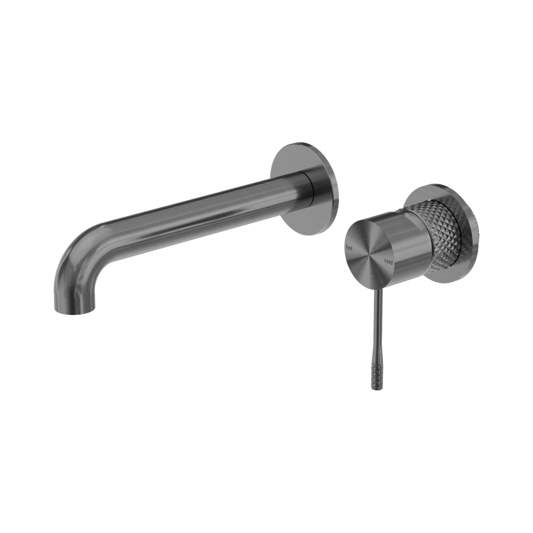 Nero Opal Wall Basin/Bath Mixer Separate Back Plate 230Mm Graphite