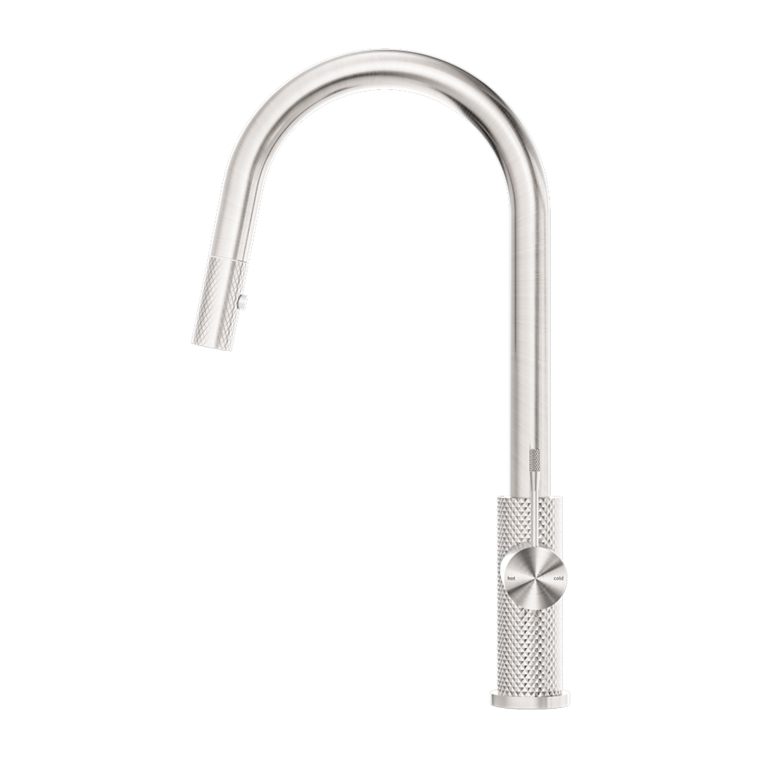 Nero Opal Pull Out Sink Mixer with Veggie Spray - Brushed Nickel