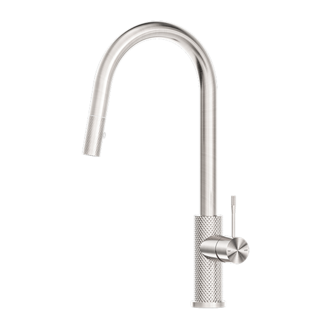 Nero Opal Pull Out Sink Mixer with Veggie Spray - Brushed Nickel