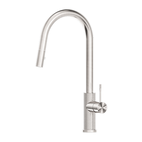 Nero Opal Pull Out Sink Mixer with Veggie Spray - Brushed Nickel