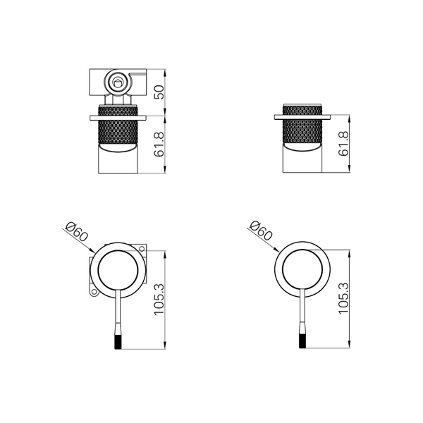 Nero Opal Shower Mixer 60Mm Plate Brushed Gold