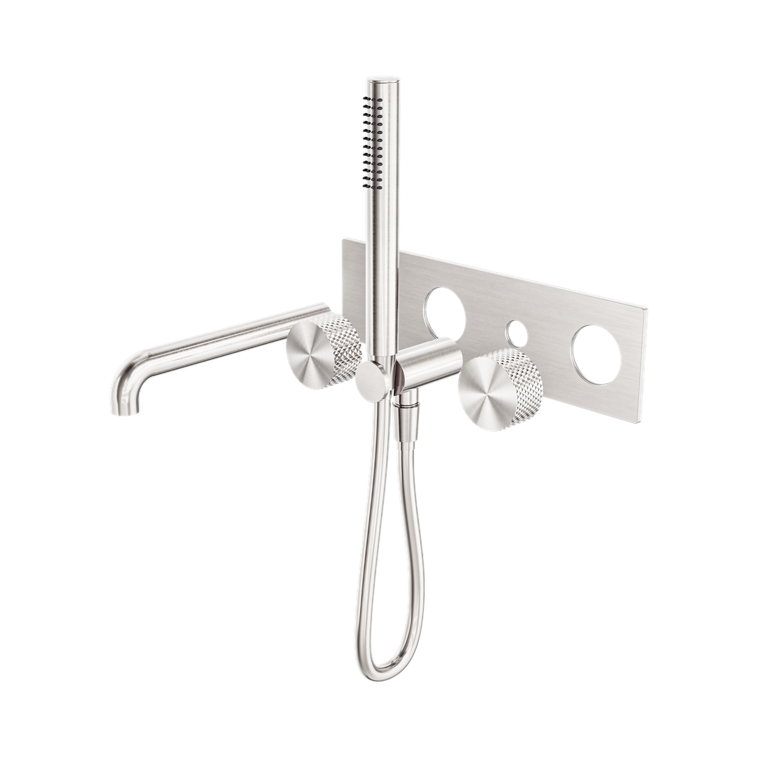 Nero Opal Progressive Shower System With Spout 230Mm Trim Kits Only Brushed Nickel